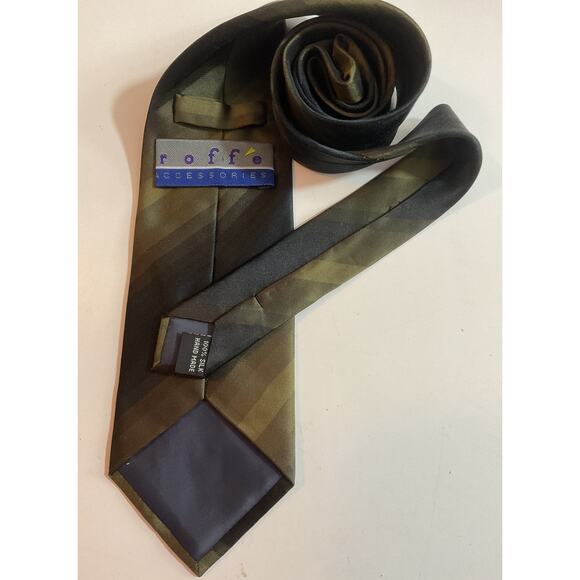 Vintage roffe Men's Necktie Tie 100% Silk Hand Made - Picture 3 of 5
